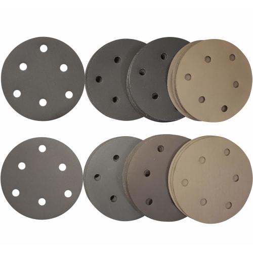 Aewio 50-Piece 125mm Waterproof Sandpaper, #1000 - #3000, Round, 6-Hole, Sanding Discs for Sanders, 1000, 1200, 1500, 2000, and 3000 Shafts (50-Piece