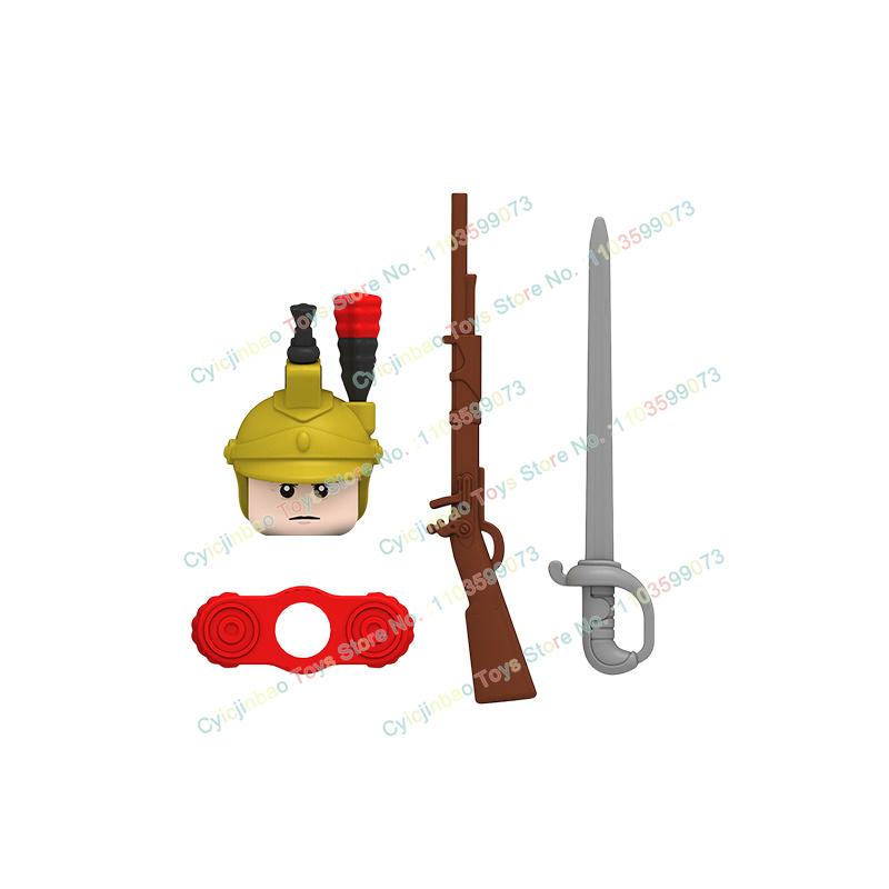 Napoleonische Kriege Britische Französische Füsiliere Dragoner Bausteine Actionfiguren Zubehör Kopf Waffe Kinderspielzeug N001-048