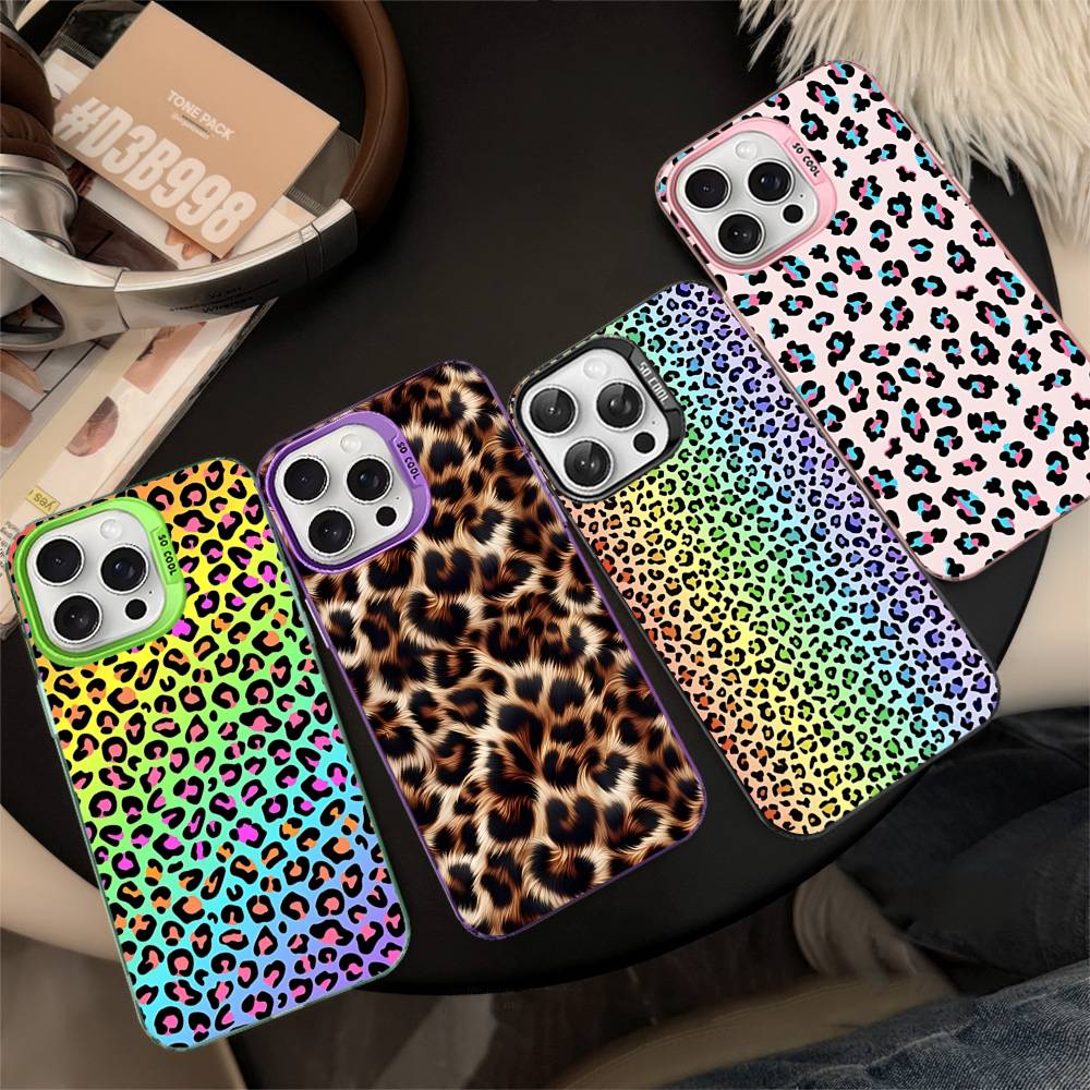 Classic Leopard Cheetah Phone Case For IPhone 17 16 15 14 13 12 11 Pro Max Plus Color Silver Cover