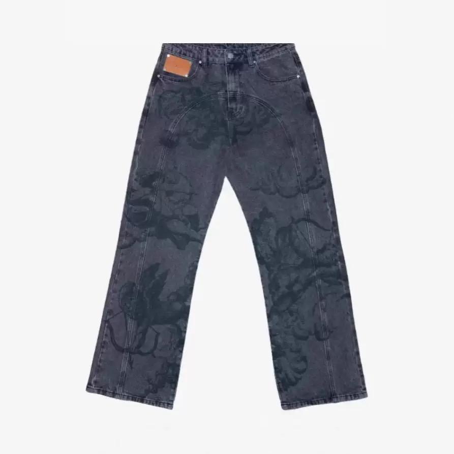 VibeStreet Y2k Retro Baggy Jeans Trendy Cupido Engel Patroon Heren Dames Broek Amerikaanse Hip Hop Streetwear Unisex Casual Rechte Pijpen Jeans M