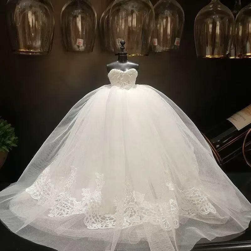 Mini Wedding Dress Wedding Decorations Model Little Girls Gift Christmas Home Decor Valentine's Day Anniversary