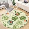 1pc Ladybug Clover Chair Carpet for Office, Indoor Non Slip Washable Polyester Fiber Carpet,