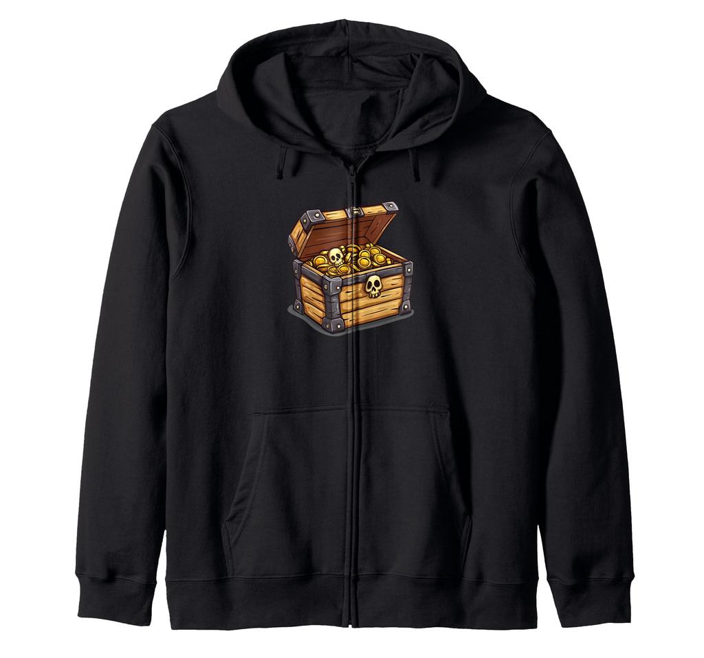 Awesome Pirate Treasure Chest Costume. For Boys and Girls. Zip-up Hoodie.