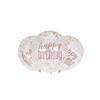Unique Party Glitz Latex Confetti Happy Birthday Balloons (Pack of 6)