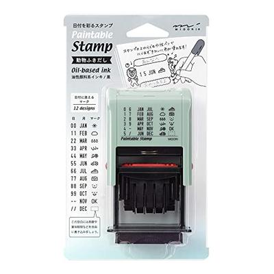 DESIGNPHIL MIDORI Rotating Stamp with Date and Animal Speech Bubble Design, 35457006