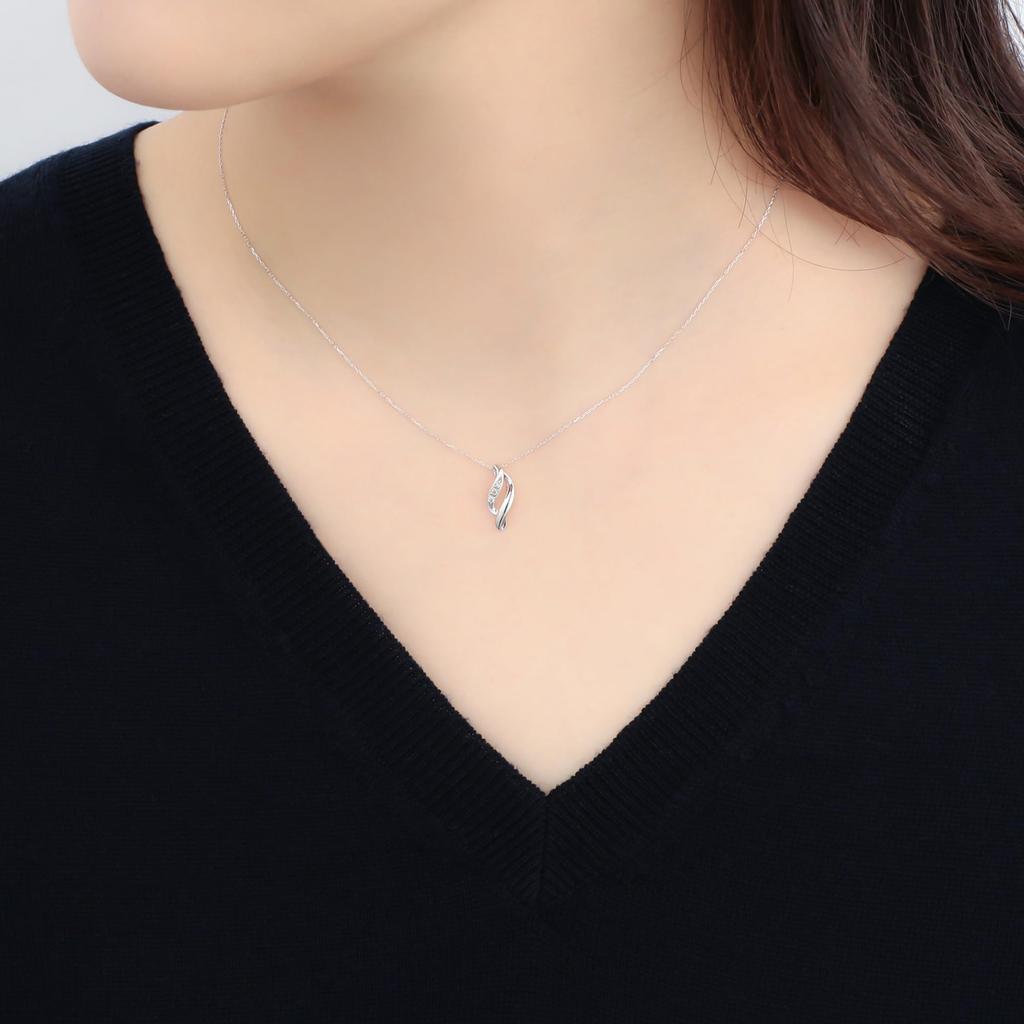 Estelle Official Women's Necklace, 10K White Gold with Diamonds, 0442-0076-0020-0000