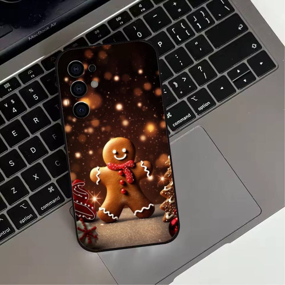 Cute G-Gingerbread M-man Phone Case For Samsung S25,S24,S21,S22,S23,S30,Ultra,S20,Plus,Fe,Lite,Note,10,9,5G Black Cover