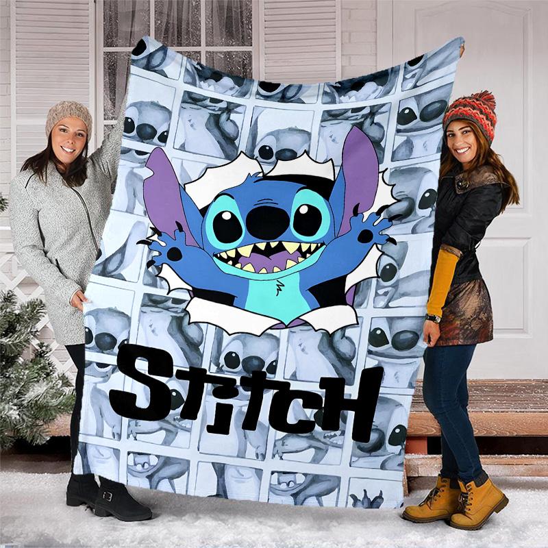 1pc S-Stitch2 Theme Blanket - Digital Print, Polyester, Cozy for All Seasons, Perfect for Outdoor, and Travel