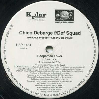 12inch Record CHICO DEBARGE - Soopaman Lover U8P1451 Universal Recor 1998 US Rap & Hip-Hop/R&B Used