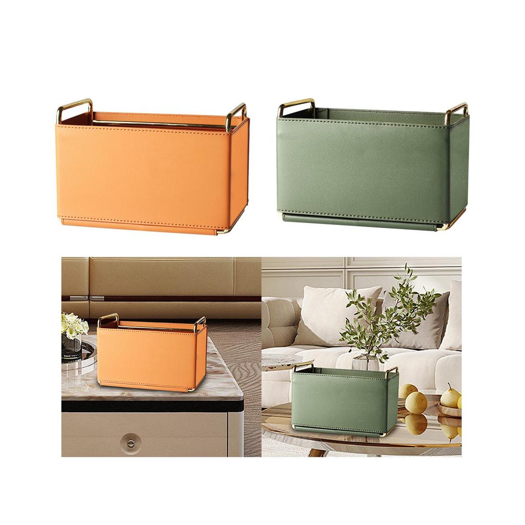 Desktop Storage Box Tidy Stylish Remote Control Organize Boxes Leather Pen Holder for School Home Vanity Table Table Decor