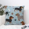 Cute Dachshund Dog Square Pillow Case Polyester Decorative Pillow Animal Novelty Cushion Covers