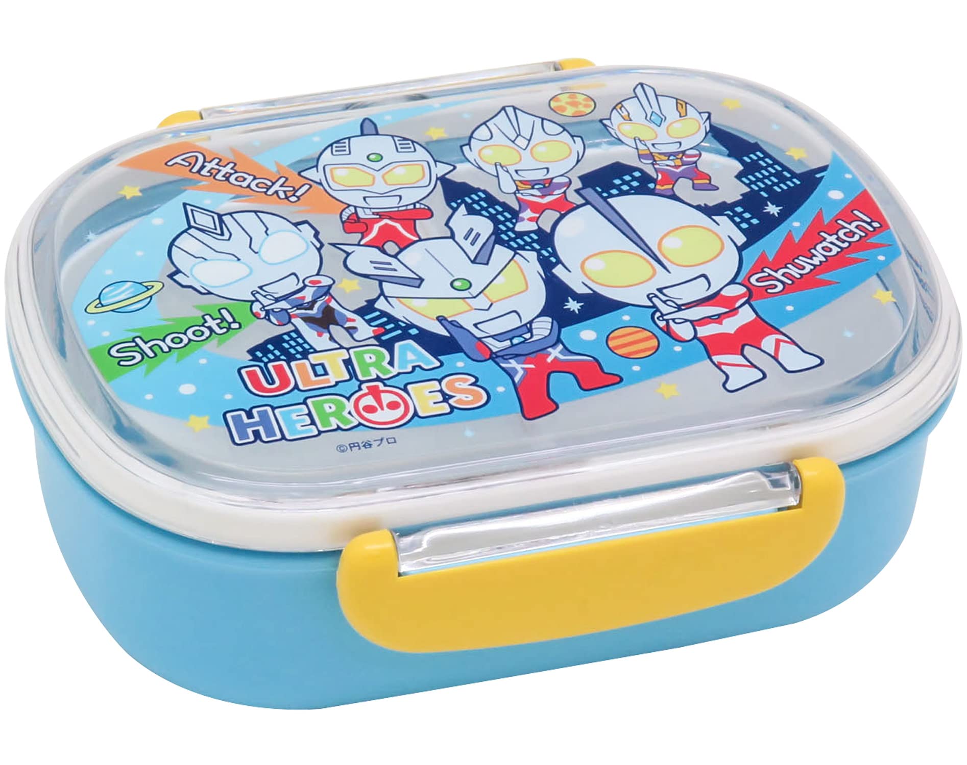 

OSK Ultra Heroes Lunch Box with Made in Dishwasher and Microwave Locking Stylish and for Boys and Elementary School Inner, 360ml, Japan, Safe, Gasket, синий
