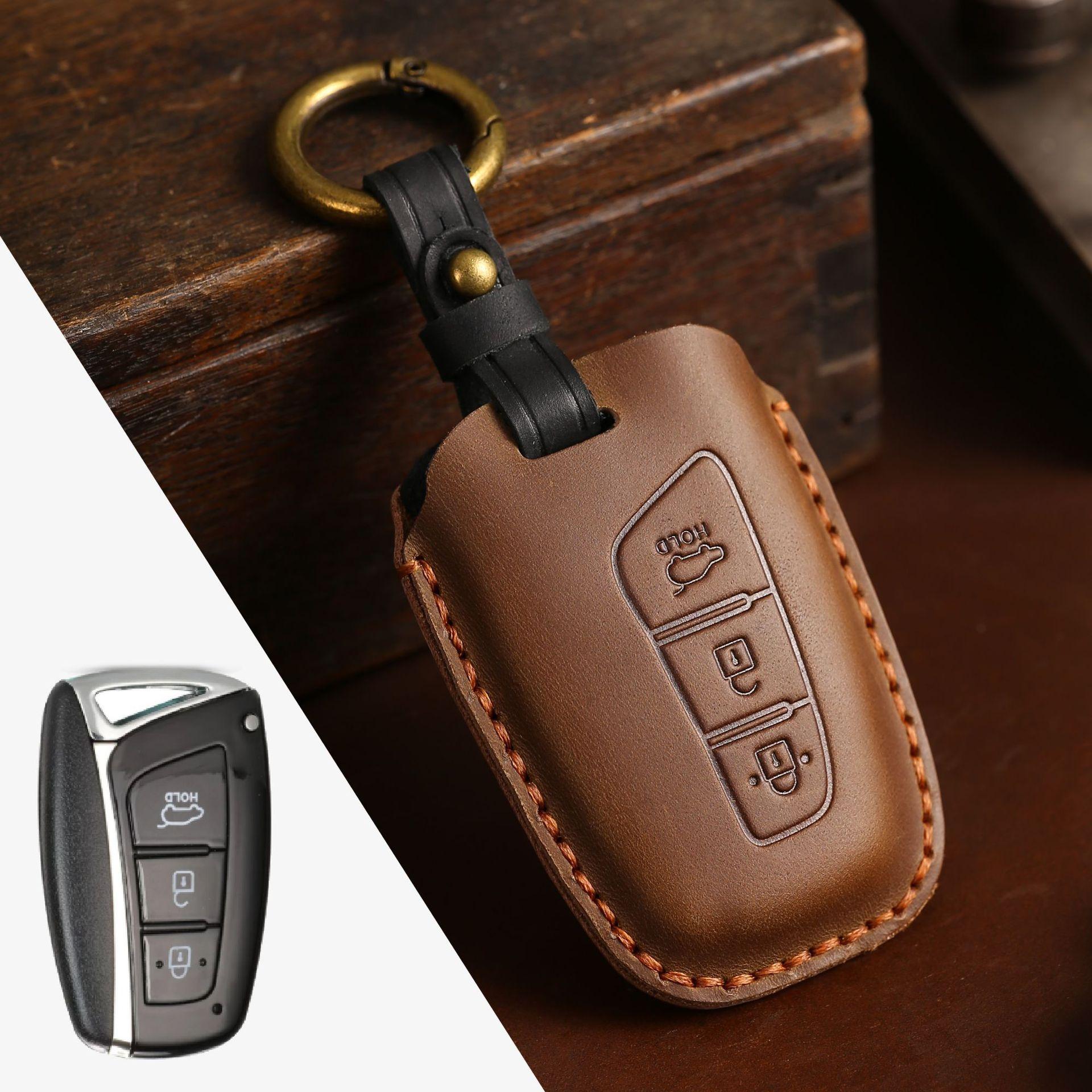

Popular car key bag is suitable for modern ix45 Elantra Rena Tucson car key cover leather