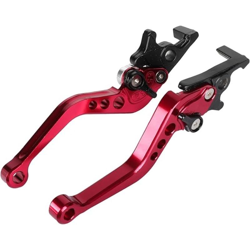 Universal Aluminum Brake & Clutch Levers for 125cc Motorcycle - CNC Dual Disc Replacement Handles (1 Pair Set) красный