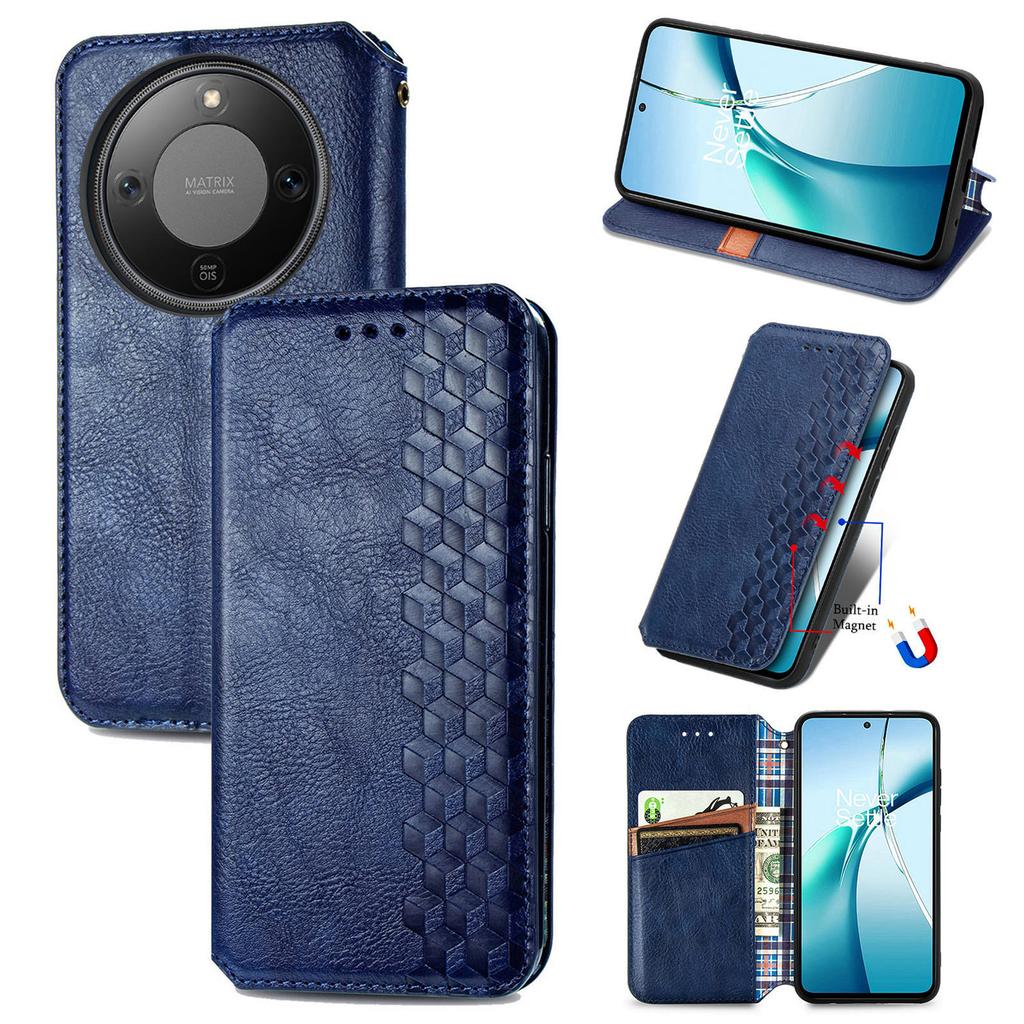 For Honor Magic8 Lite 5G/X9d 5G/X70 5G Case Rhombus Imprint PU Leather Wallet Phone Cover