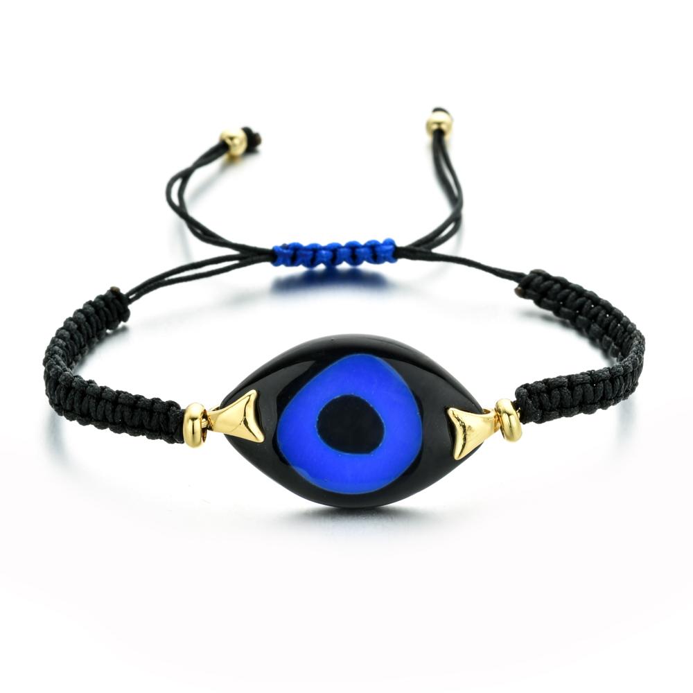 Boho Evil Eye Bracelets Handmade Braided Chain Lucky Jewelry Big Eye Trendy New Fashion Gifts for Women