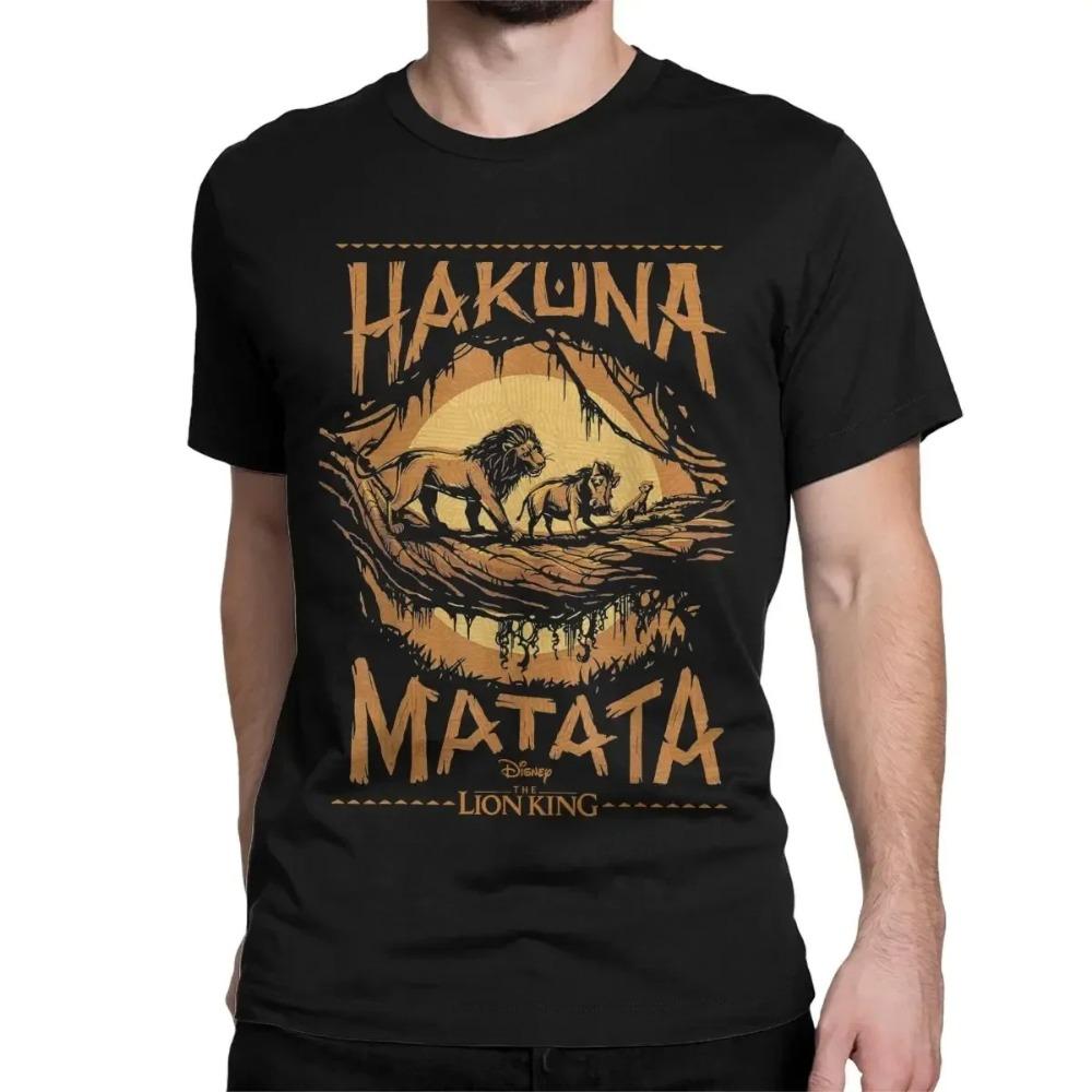 

Men Women T-Shirts The Lion King Awesome Cotton Tees Short Sleeve Live Action Hakuna Matata Sunset T Shirts Clothes XXXXXL чёрный