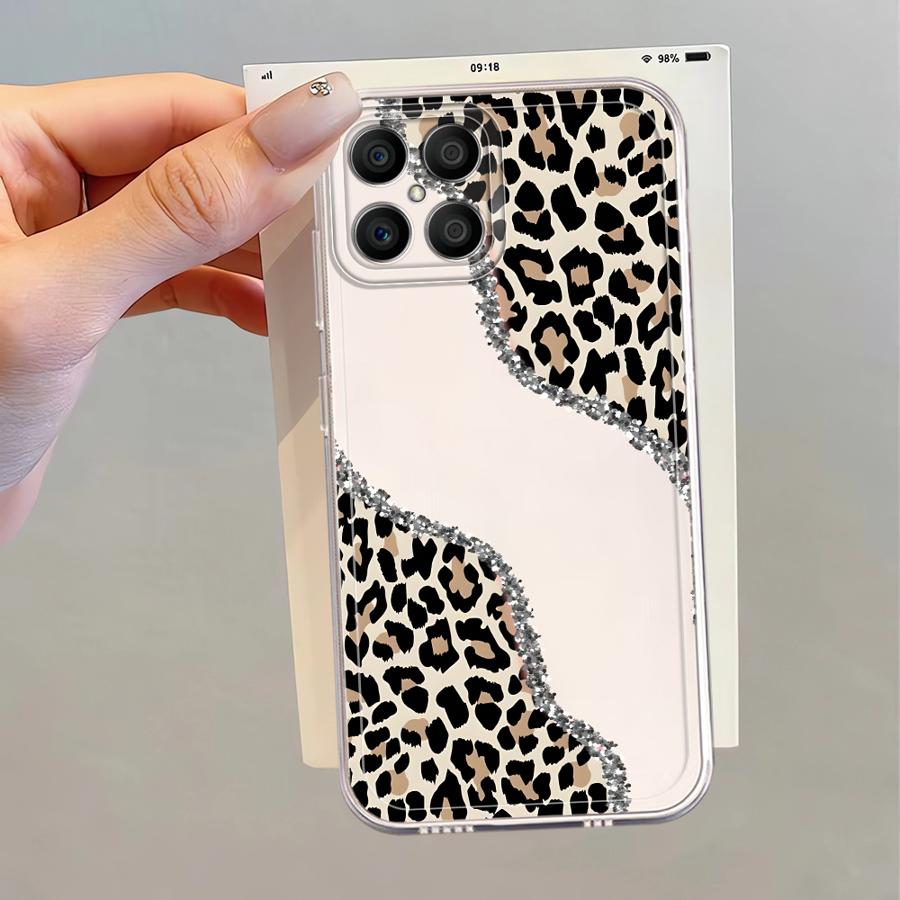 Case for Honor 90 Lite X9a X9b X7b X8 X8b X8a Soft Phone Cover Minimalist Leopard Print