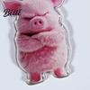 Charming Animal Jewelry Pink Pig Dangle Earrings 2D Acrylic Charm