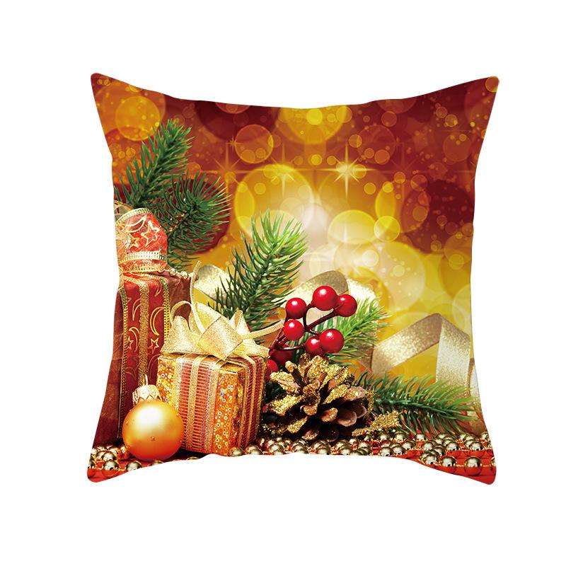 New Christmas Golden Ball Bell Pillow Cover Sofa Car Office Seat Cushion  Gold Series  Holiday Home Decoration