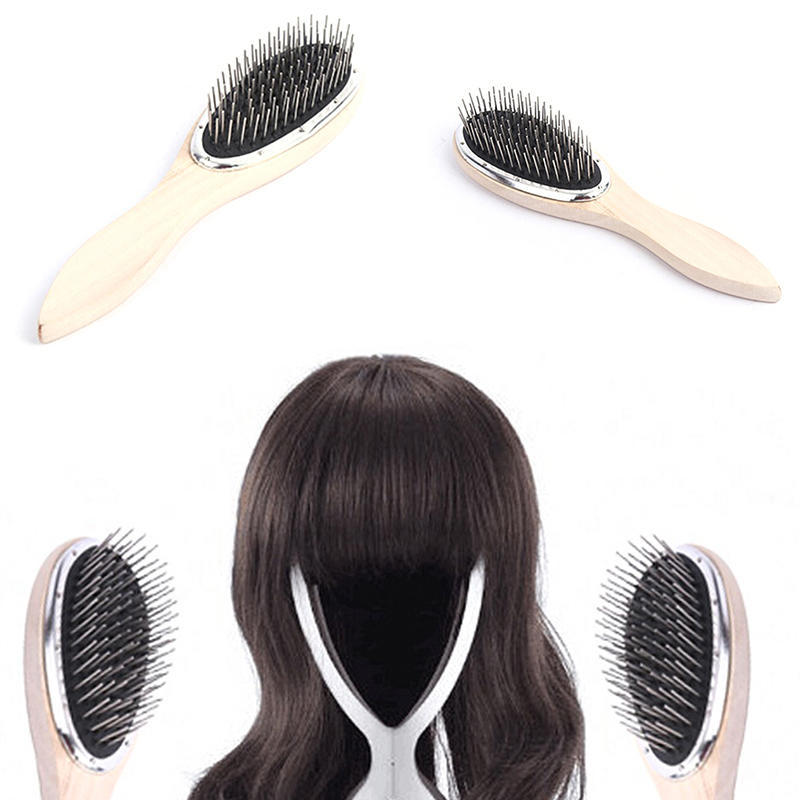 Steel Tooth Plastic Wood Comb Wig Hair Brush Anti-Static For Mannequin Head