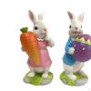 2x Easter Bunny Figurine Resin Statue Lovely Creative Sculpture Ornament for Yard Office