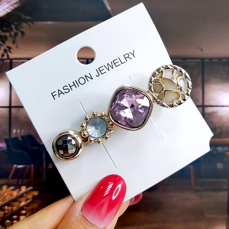 Neues Set Damen Haarspangen Schmuck Mode Kristall Haaraccessoires für Mädchen Luxus Perle Geometrische Haarspangen Nadeln Weihnachtsgeschenk