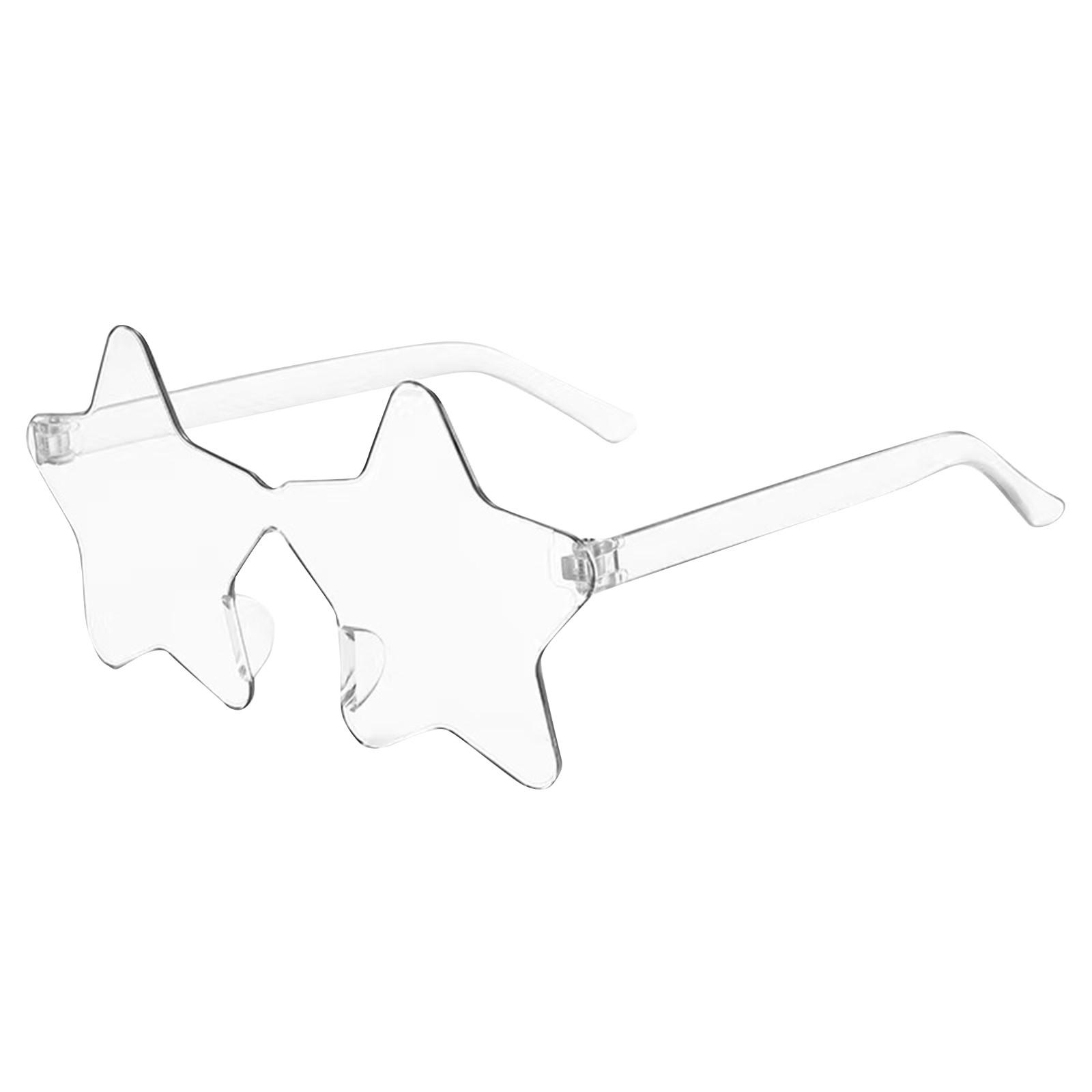 

Солнцезащитные очки без оправы в форме звезды, прозрачные солнцезащитные очки ярких цветов для вечеринок для девочек, мальчиков, женщин One Size