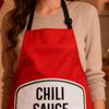 Sauce Kitchen Apron with Hat Adjustable Strap Breathable Christmas Halloween Cosplay Party Chili BBQ Teriyaki Sauce Chef Cooking Apron