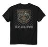 T-Shirt Nera con Logo Emblema Camouflage Dodge Ram Trucks - T-Shirt Unisex Licenziata