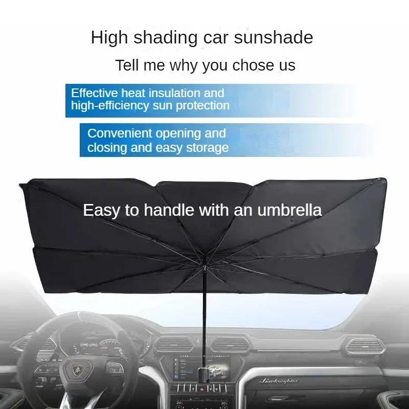 Car Sunshade Foldable Car Windshield Sun Shade Umbrella Car SUV Cover Sunshade Heat Insulation Front Window Exterior Accessories
