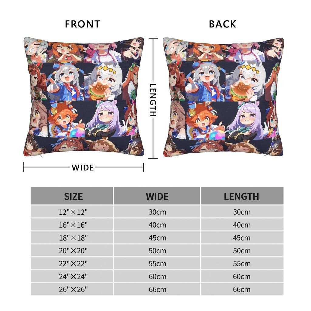Haru Urara Pillow Case Umamusume Comfy Pillow Cover Novelty Cushion Cover For Living Room Bed Chair