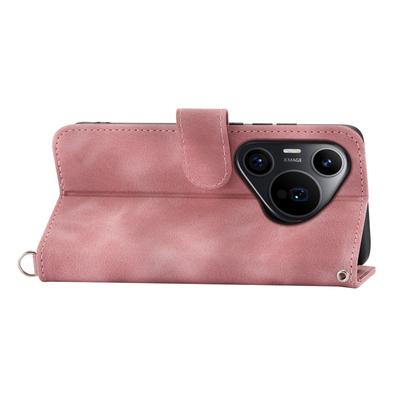 Pour Huawei Pura 70 Pro/Pura 70 Pro+ Étui Bandoulière Design Motif Floral Cuir PU Étui Téléphone à Rabat
