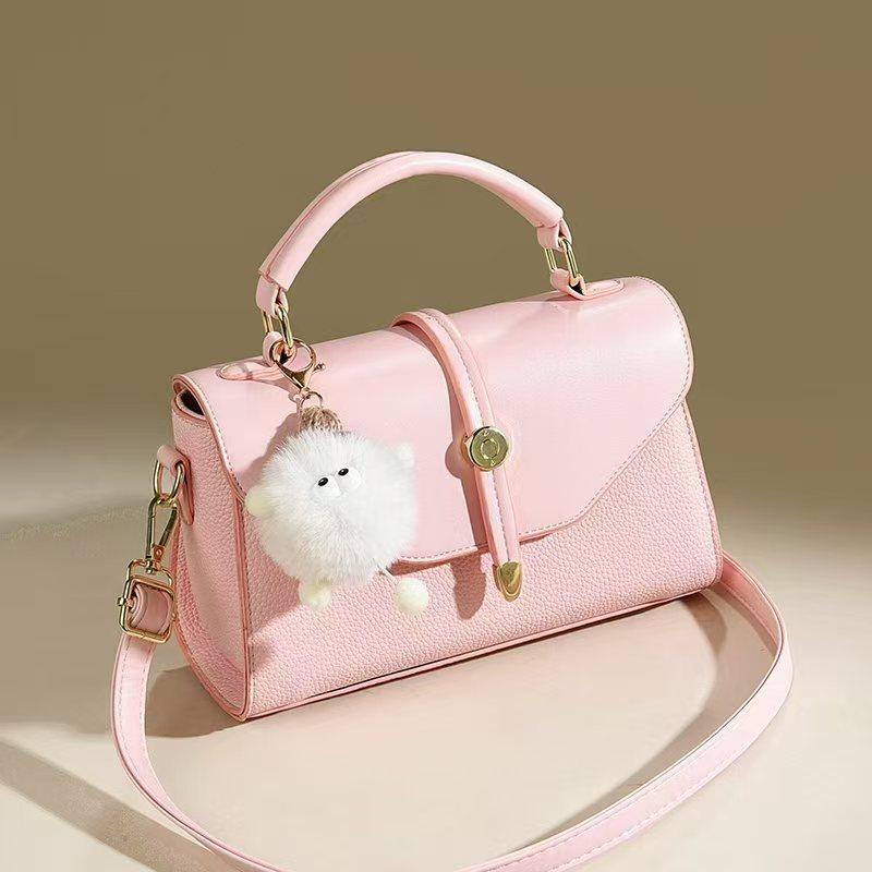 Doll Pendant Handbag Women's and Women's New Small Square Bag Fashionable Versatile Shoulder Messenger Bag