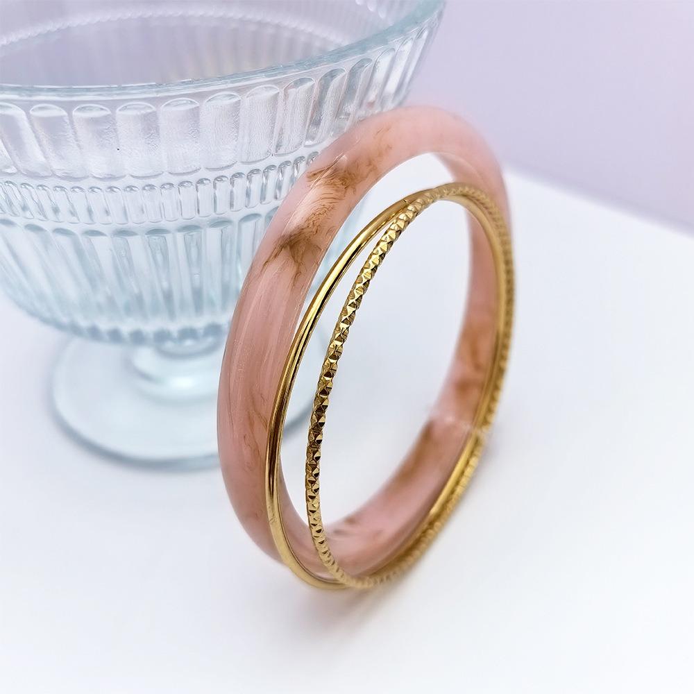 3Pcs/set Vintage Simple Round Bracelets Bohemian Retro Hand Ring Acrylic Smudging Bangles  Gift