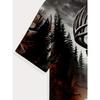 Men's Deer Print T-shirt Sports Short Sleeved Crew Neck T-shirt for Summer Outdoor Fitness Workout Men's Clothing