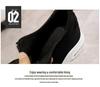 Korean Style Women's Thick-Soled Suede Sneakers with Air Cushion and Zipper for Autumn and Winter