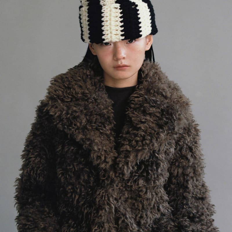 AWESOME NEEDS HANDICRAFT KNIT BOLD HAT_BLACK