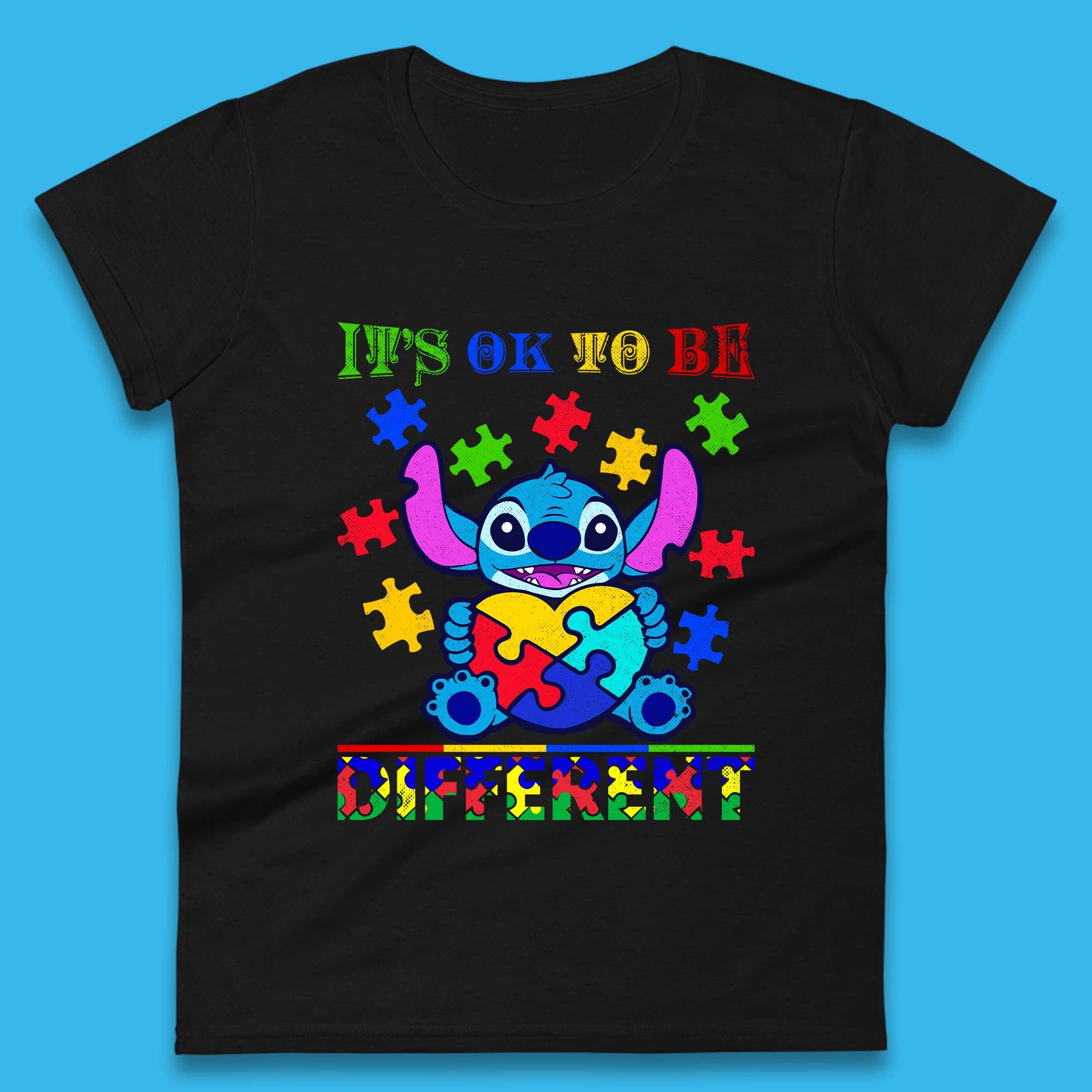 Disney Stitch Autism Womens T-Shirt Mens Tops Tees Unisex M