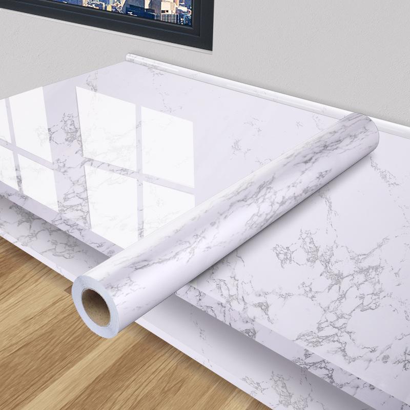 Marble-patterned Self-adhesive Wallpaper, Stove and Cabinet Film, Kitchen Oil-proof Stickers, Tile Wallpaper, and Refurbished Tabletop Stickers KTY
