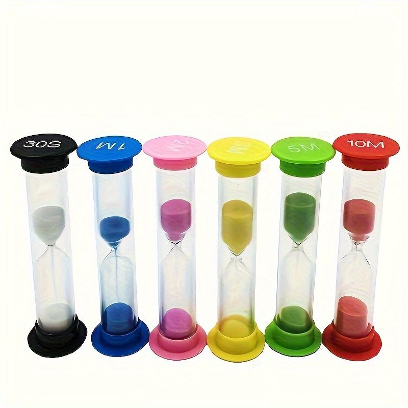 6pcs Colorful Hourglass Timer Set,6 Vibrant Colors Classroom Game Clock for Montessori Learning and Educational Activities