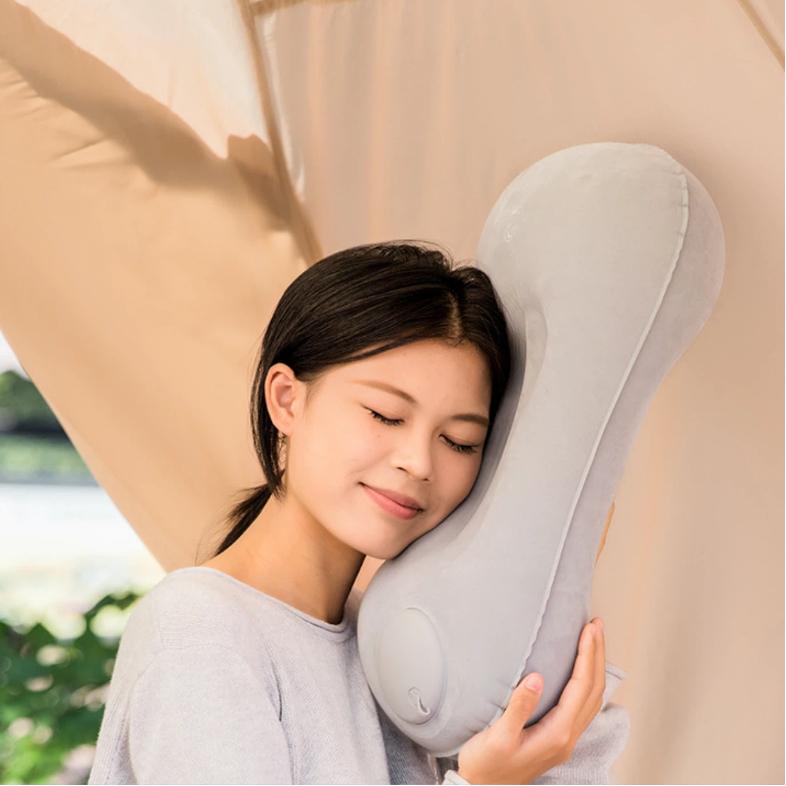 Camping Inflatable Pillow Portable Ultralight Travel Hiking Air Sleeping Pillow for Neck and Lumbar Support Universal Car Lumbar Cushion