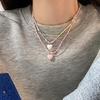 Heart Pendant Beaded Necklace Bohemian Style Chokers Contrast Colored Jewelry