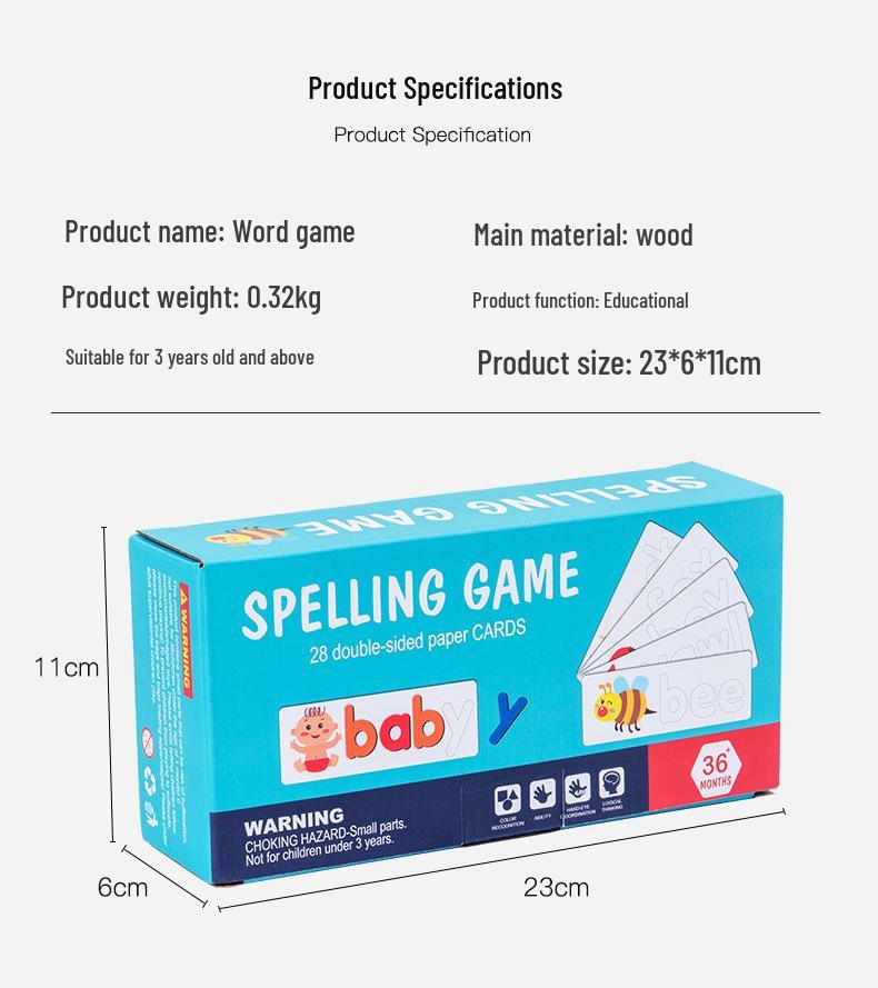 Wooden Cross-Border Alphabet Game: 26-Letter Spelling Puzzle for Early Learning