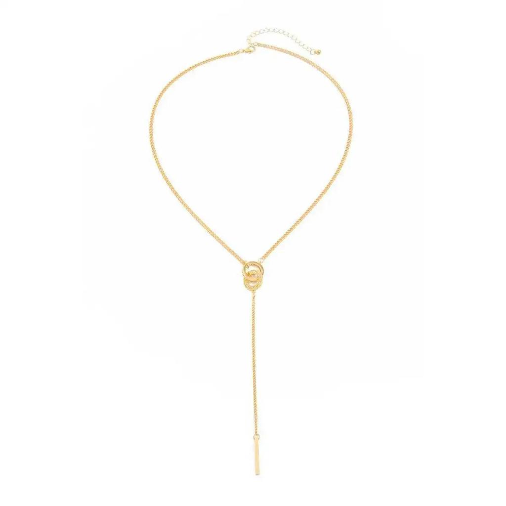 IngeSight.Z Minimalism Sexy Metal Long Chain Geometric Pendant Necklace for Women Trend Vintage Adjustable Sweater Chain Jewelry