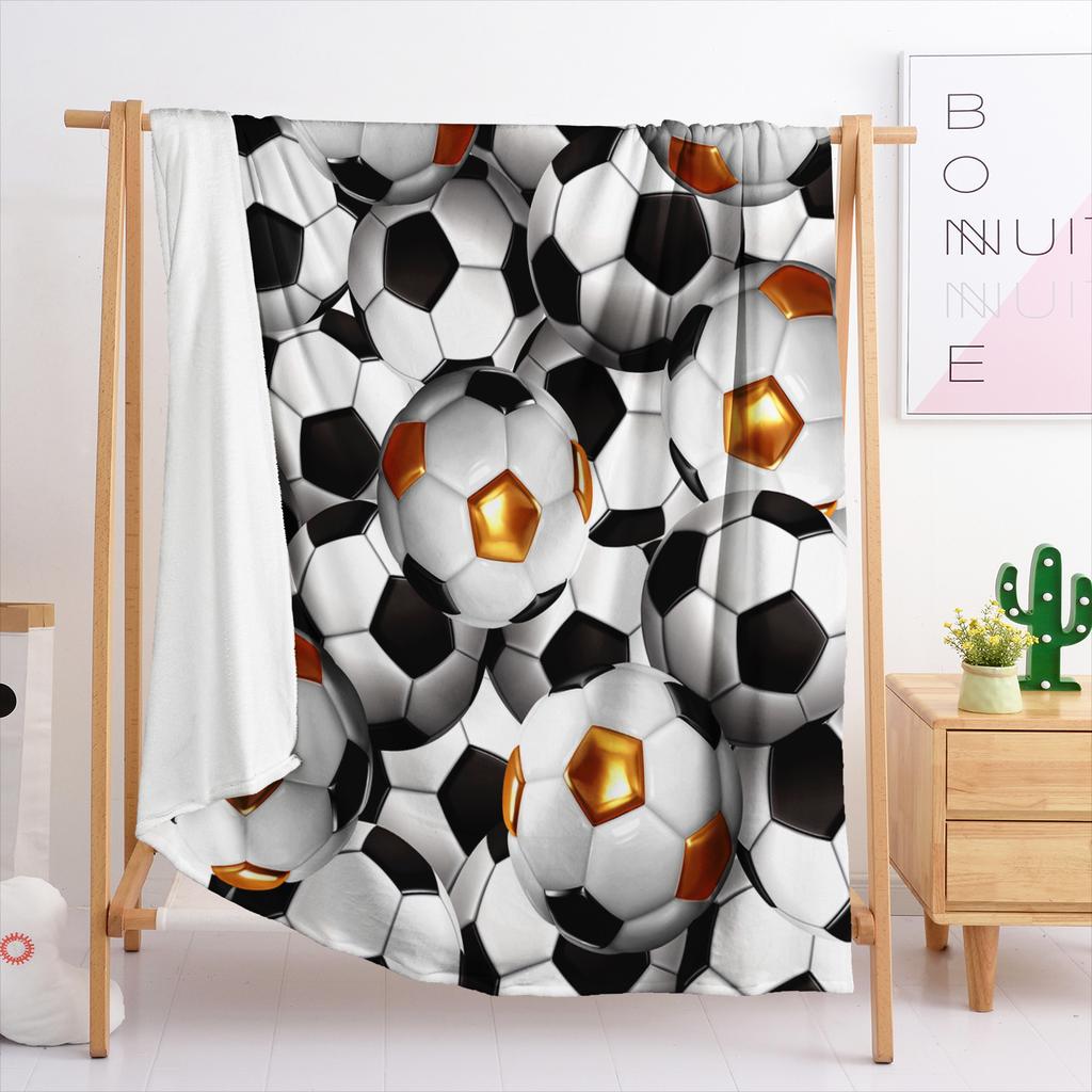 Decke Flanelldecke Elemente Stapeln Fußball Katze Hund 3D Digitaldruck Decke Decke