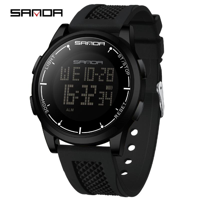 Sanda Luminous Men's Multifunctional Waterproof Digital Watch with Stopwatch and Alarm Clock  