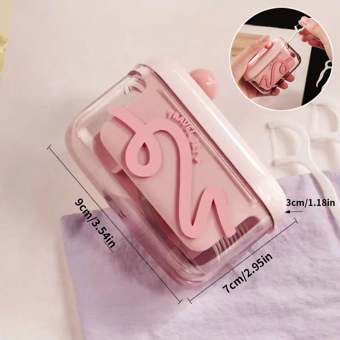 

1 creative dental floss storage box - press type pop-up dental floss - convenient and portable dental floss box розовый