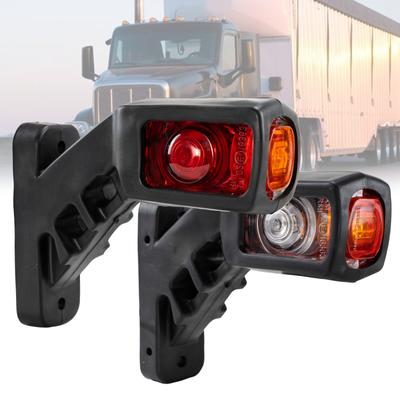 2X Přívěs Nákladní automobil Karavan Dodávka Auto RV Boční obrysová světla Blinkr Zadní obrysová žárovka Stojánek Obrysová světla 3 strany Červená Jantarová Bílá