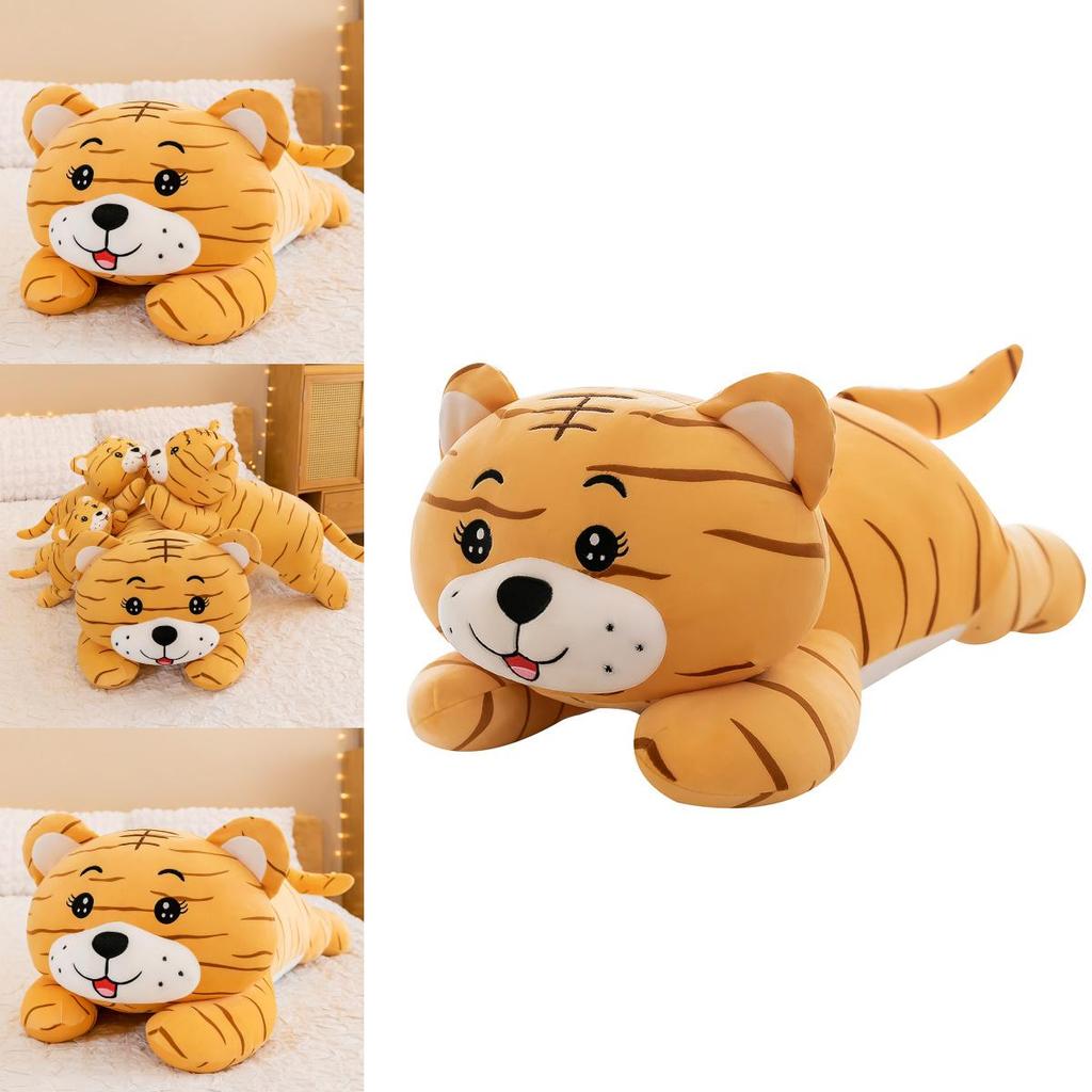 Cute And Fluffy Cartoon Tiger Plush Toy With Soft Filling Perfect For Child's Playtime
